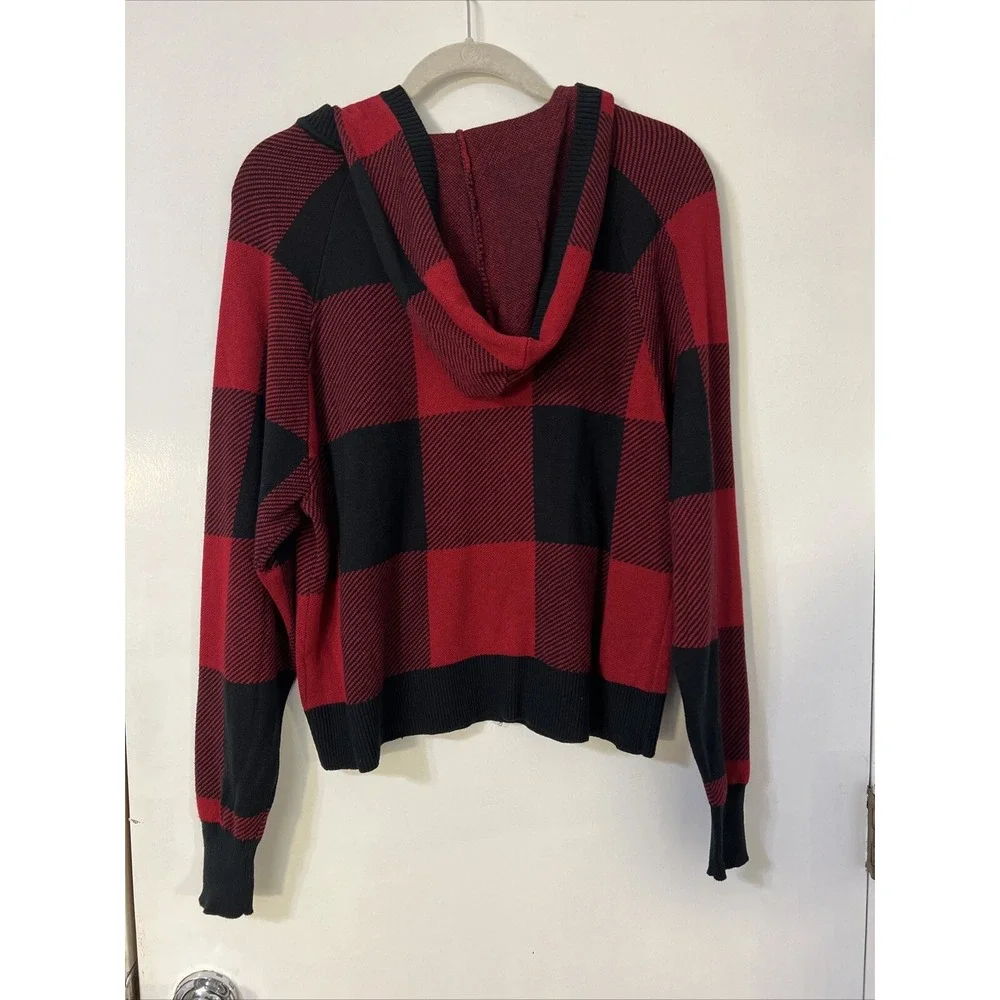 Westport Hoodie Sweater‎ Women's  Knit Long Sleeve Crew Neck Checkered